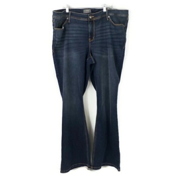 Torrid Luxe Rainstorm Wash Mid-Rise Slim Boot Denim Jeans Womens 24T Tall - Picture 1 of 13